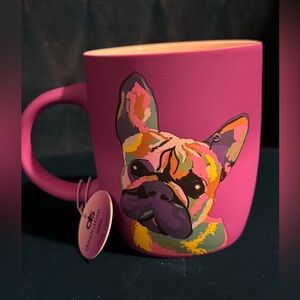 NEW Soft Touch Pug Dog Multicolor Stained Glass Ombré Coffee Mug DesirableSip